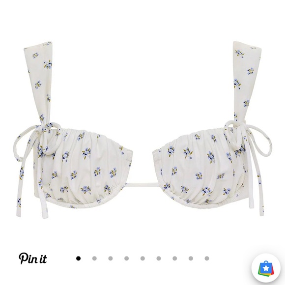 NWT Heidi Floral White Bikini Top and Lulu bottom